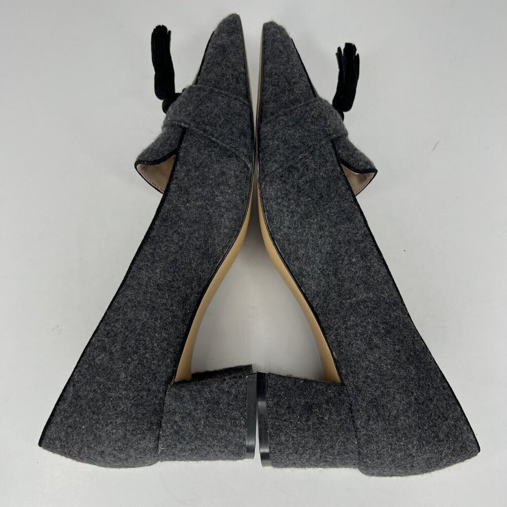 Essex Lane Daya Loafer Pointy Toe Gray Flannel With Black Tassels Womens Size 6 - Picture 6 of 9